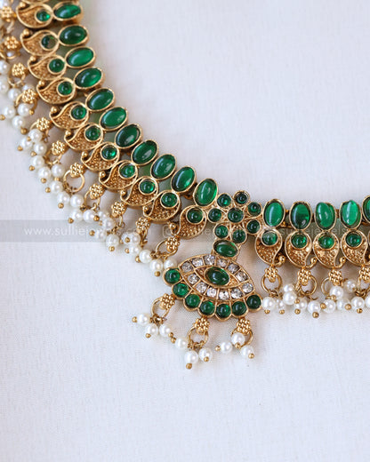 3692 - Sullie Basic Green Mango Necklace with Stud