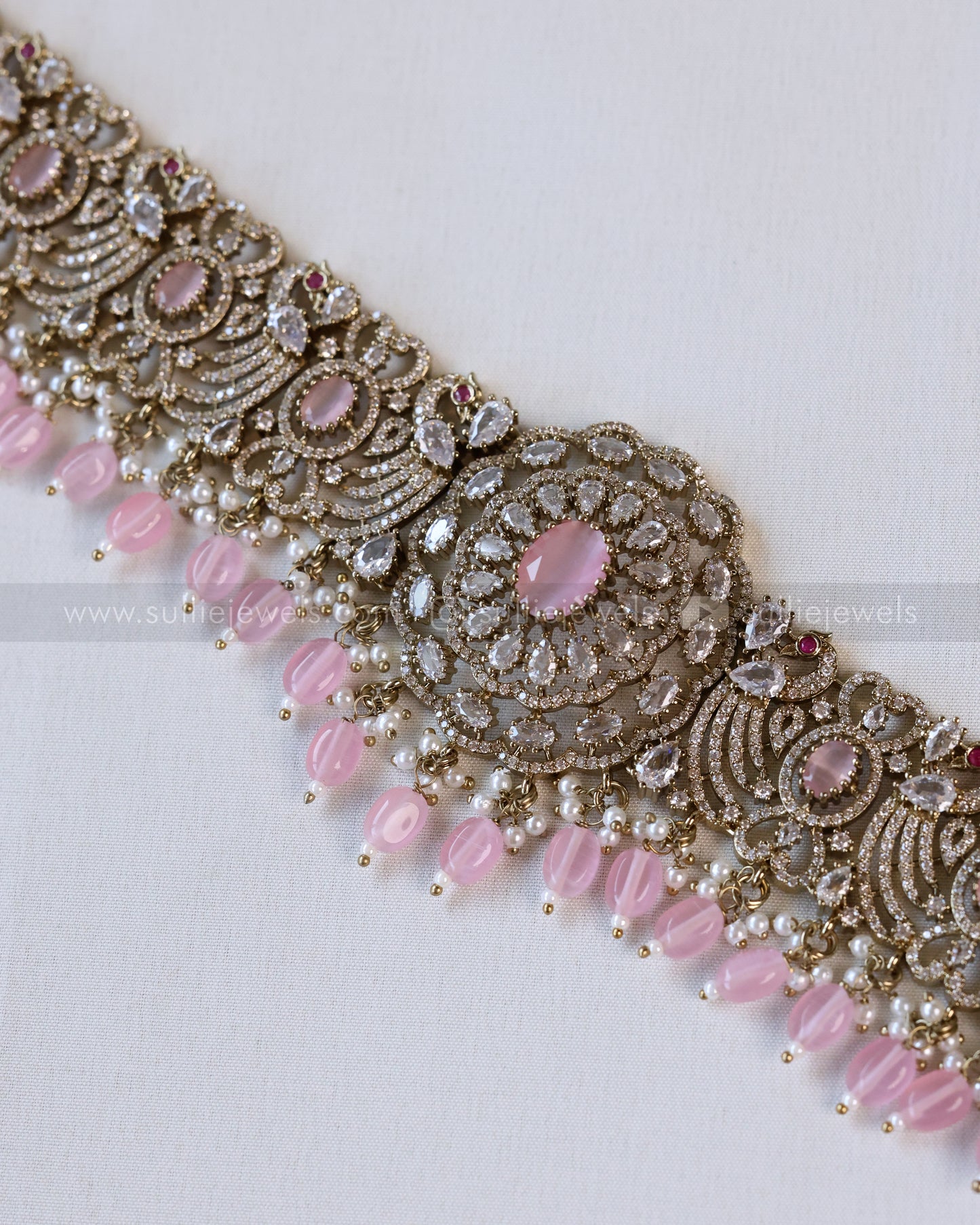 Peacock Design Victorian Stone Premium Hipchain - 6 colours