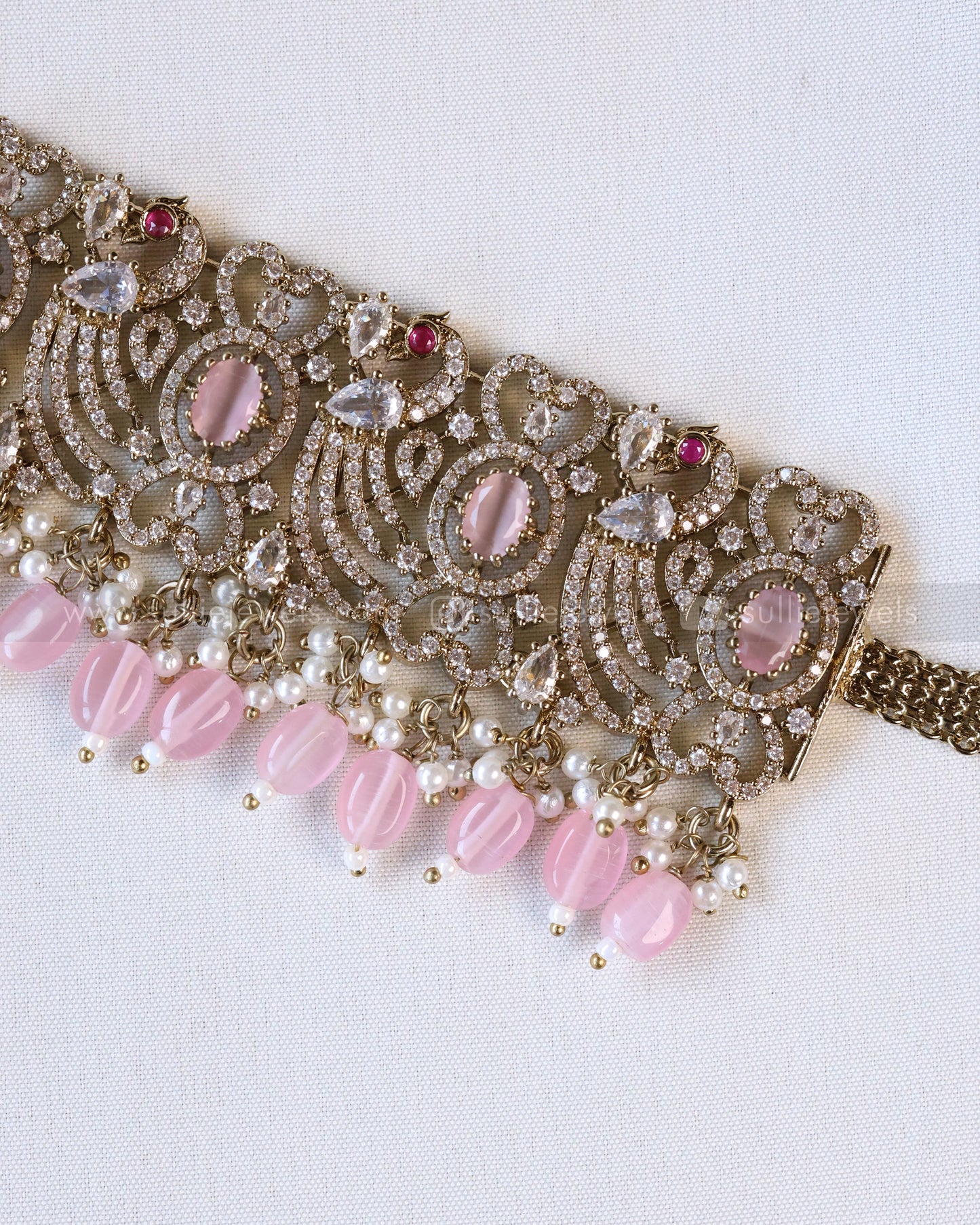 Peacock Design Victorian Stone Premium Hipchain - 6 colours