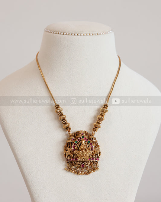 6067 - Sullie Basic - Goddess Gold Beaded Chain Pendant with Jhumka