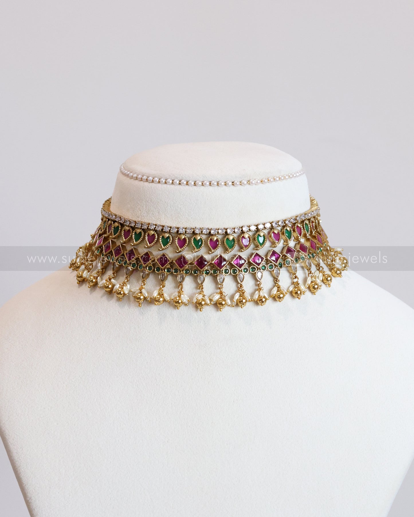 Multicolour Palakka Stone Layered Bridal Combo
