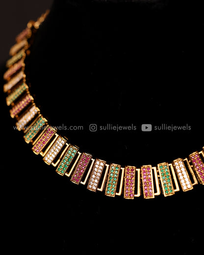 Diamond Interlock Necklace Set