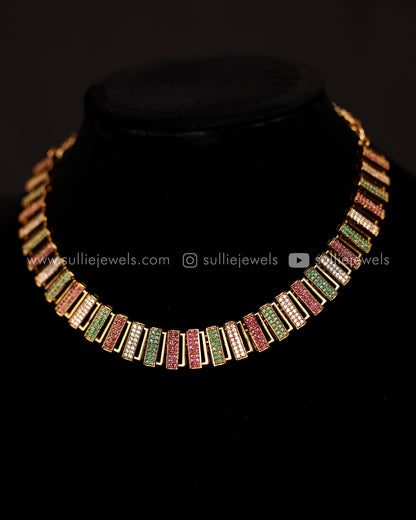 Diamond Interlock Necklace Set