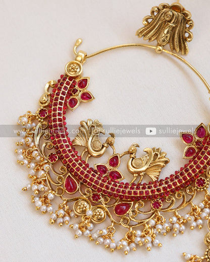 Peacock Chandbali Kemp Earrings