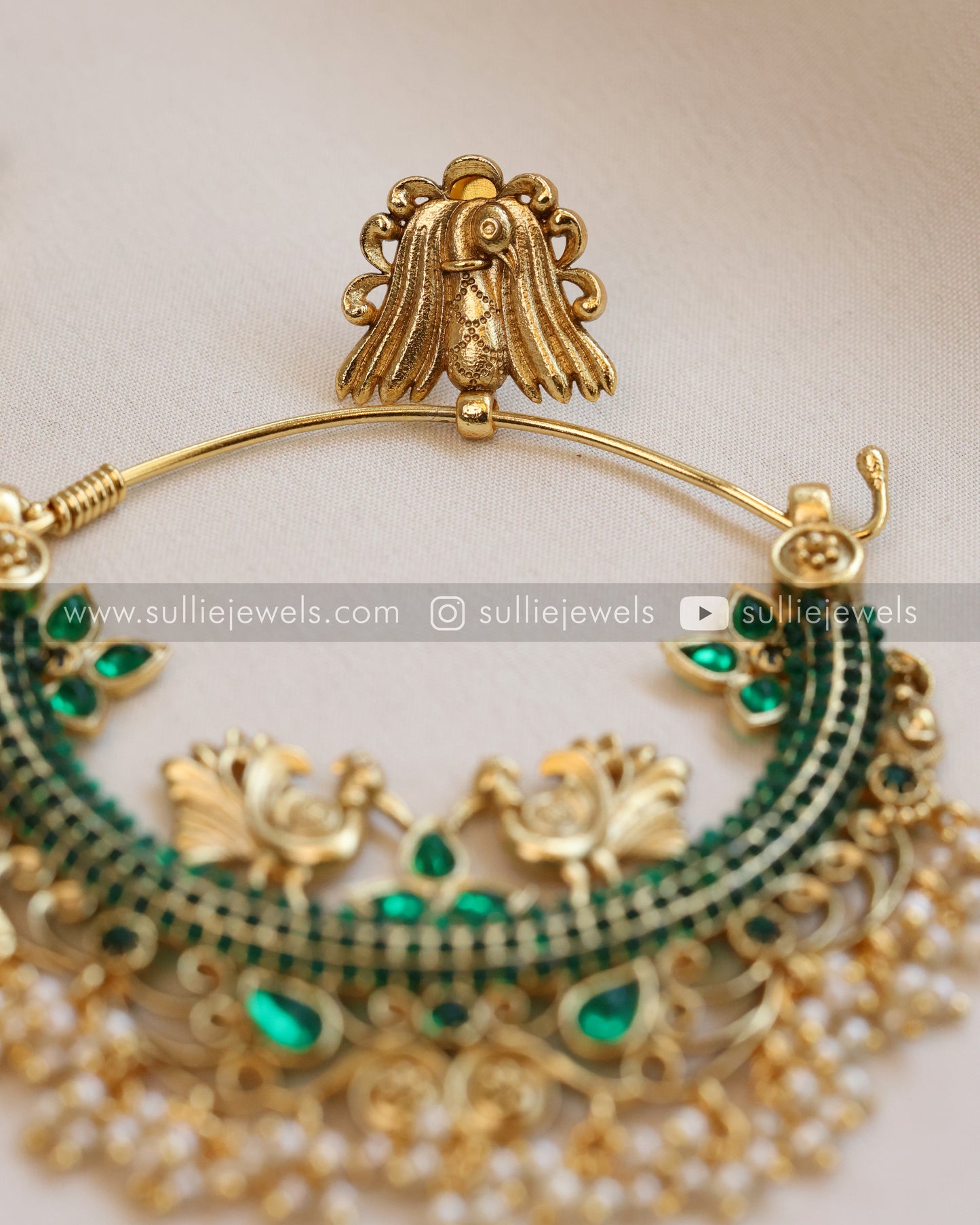 Peacock Chandbali Kemp Earrings