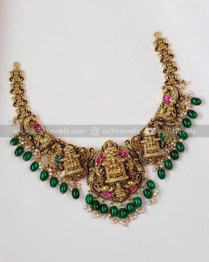 Premium Goddess Bridal Combo - Green Beads ( 3 piece )