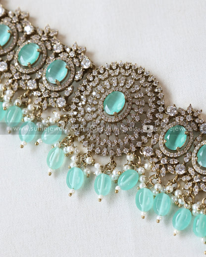 Round Victorian Stone Premium Hipchain - 6 colours