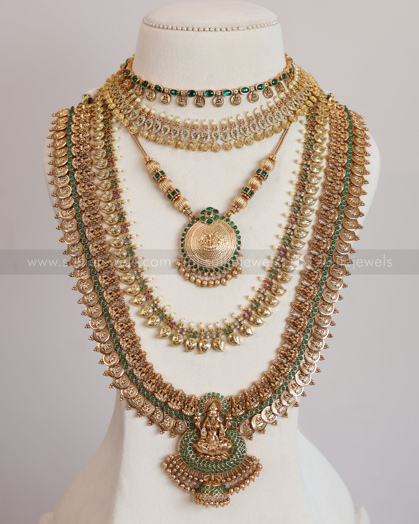 Lakshmi Green Gold Coin Bridal Combo ( 8 piece )