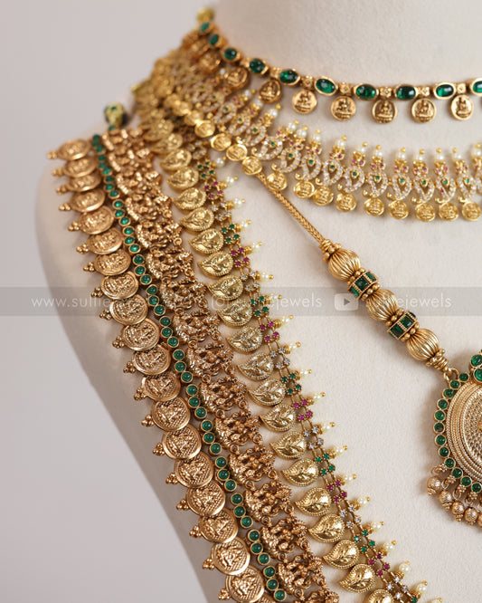 Lakshmi Green Gold Coin Bridal Combo ( 8 piece )
