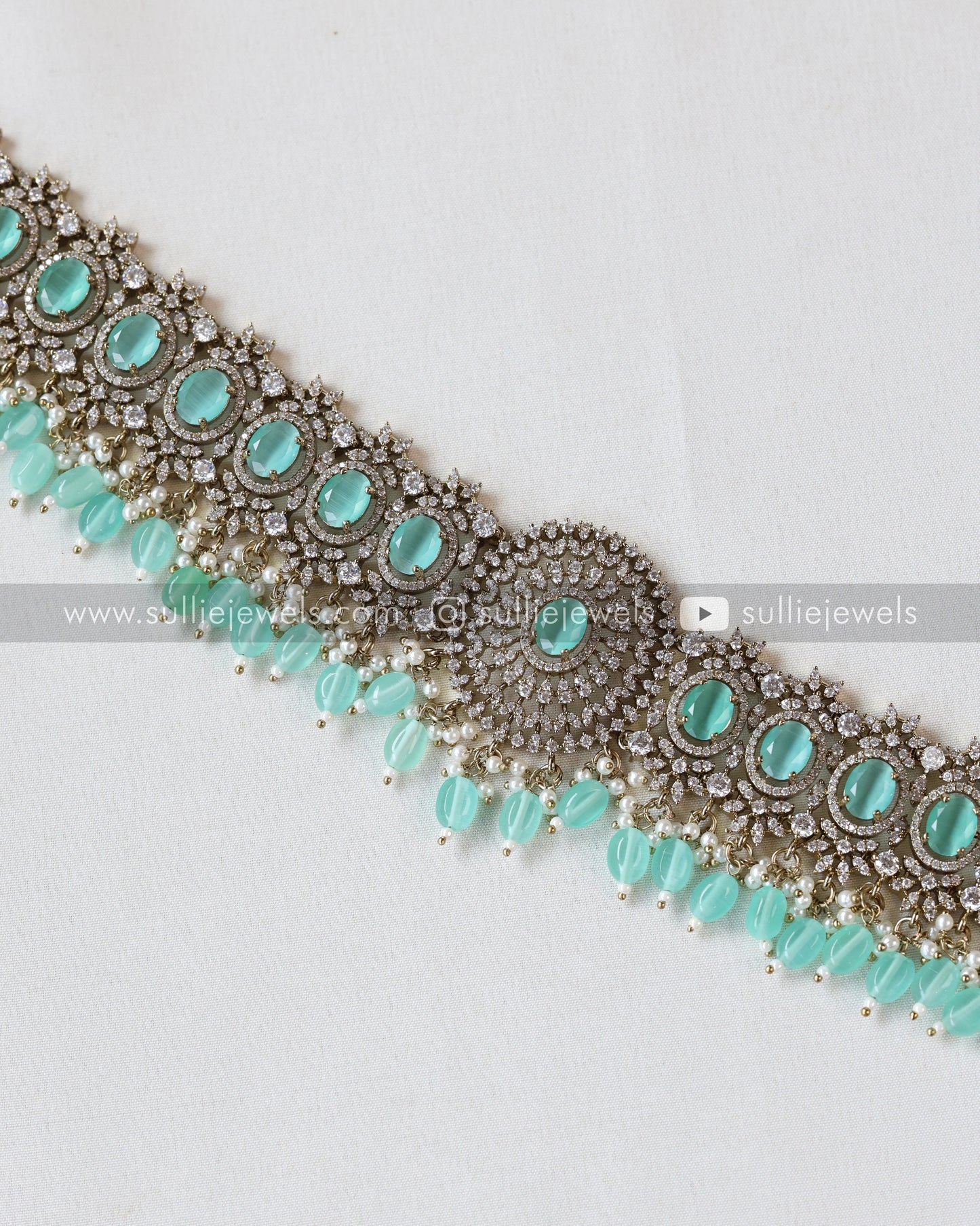 Round Victorian Stone Premium Hipchain - 6 colours