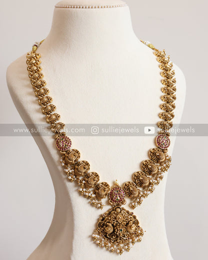 Peacock Gold Long Chain / Haram with Jhumka