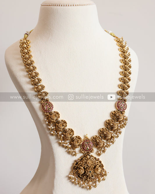 Peacock Gold Long Chain / Haram with Jhumka