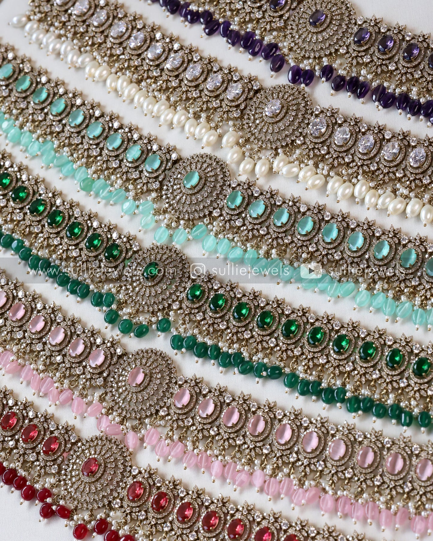 Round Victorian Stone Premium Hipchain - 6 colours