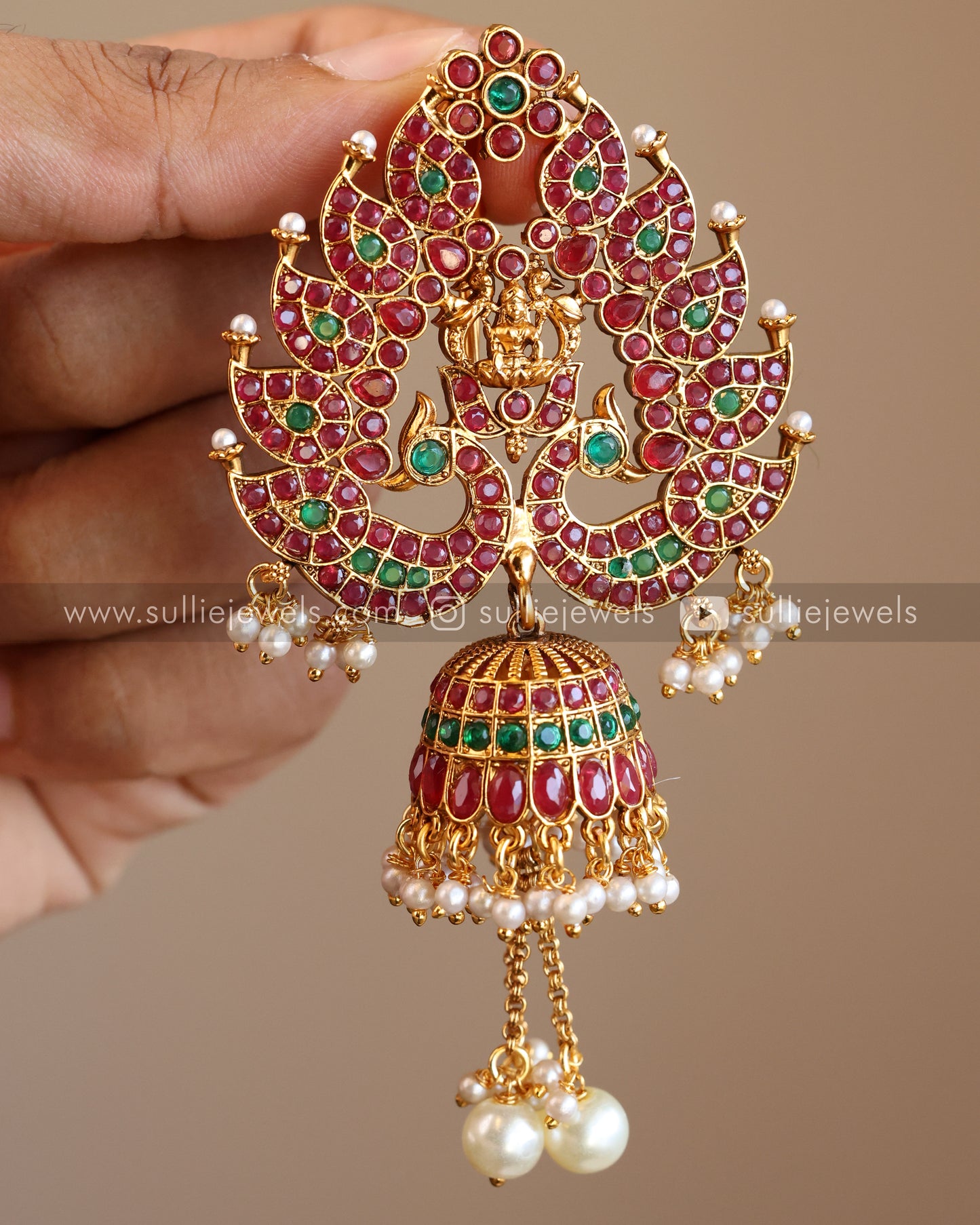 Kemp Lakshmi Jhumka Hair Brooch