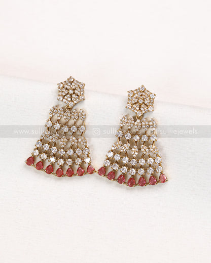 3832 - Ruby Premium Diamond Necklace with Earring