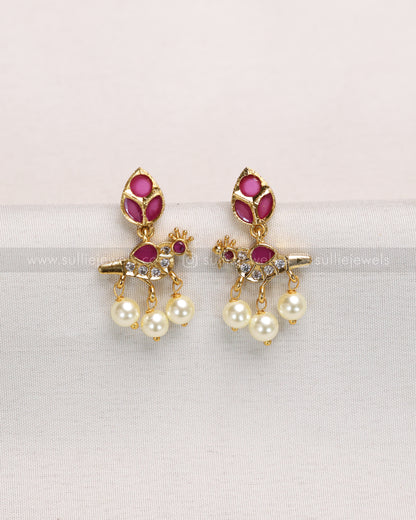 3828 - Ruby Lotus & Parrot AD Hasli Necklace