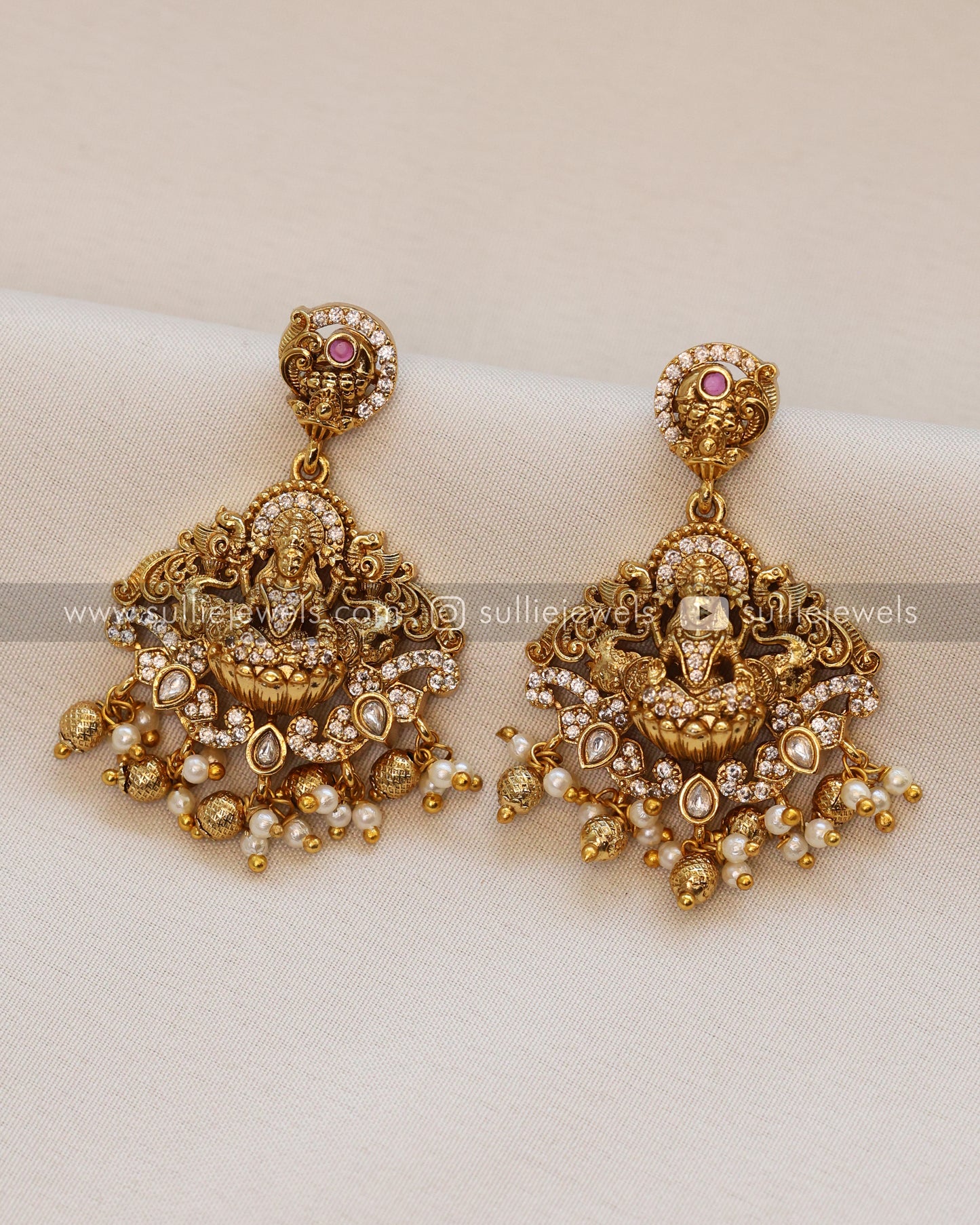 Double Layer Ganesh & Goddess Premium Necklace with Earring