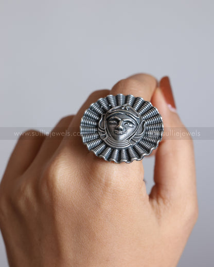 R06 - Ethnic Oxidised  Adjustable Ring