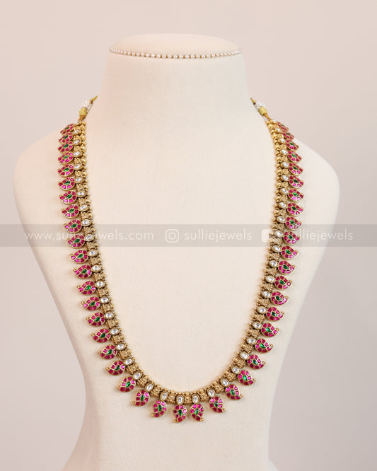 7139 - Premium Jadau Kemp Mango Haaram Chain with Stud