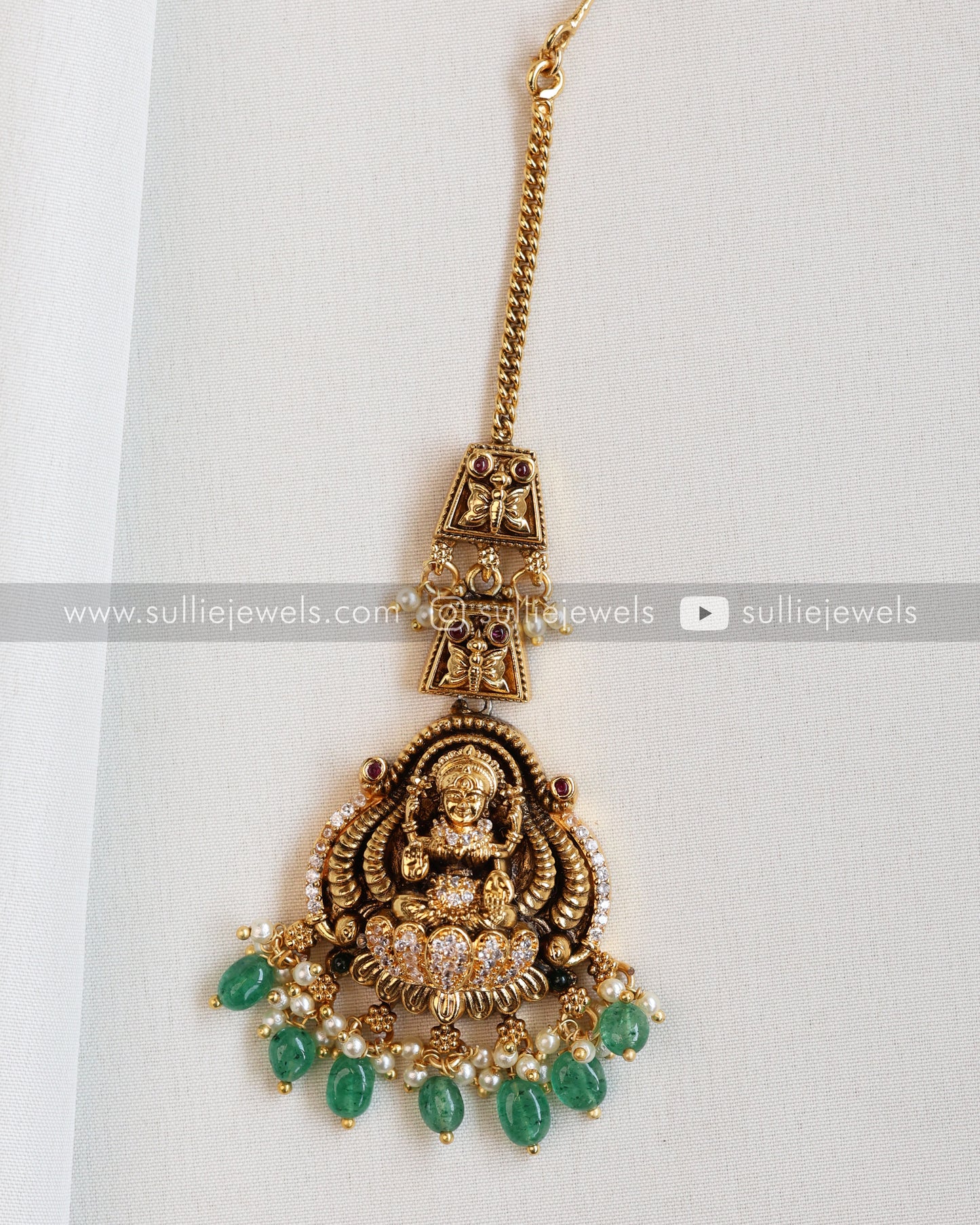 Premium Lakshmi Stone Tikka - Mint Beads