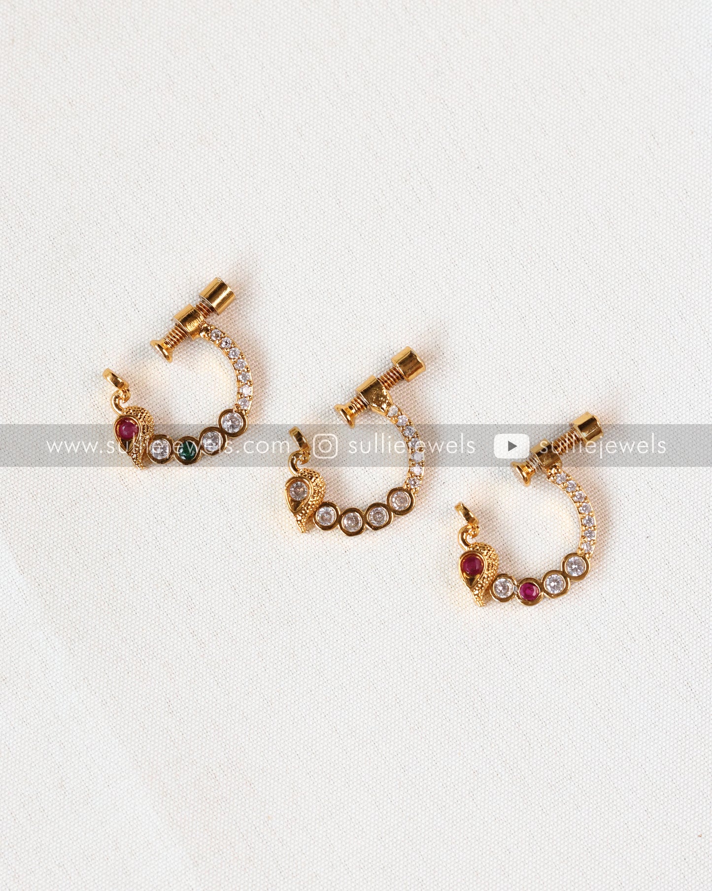 Nose Screw Pin - No Piercing Required - Peacock