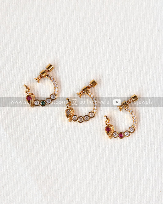 Nose Screw Pin - No Piercing Required - Peacock