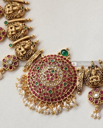 Chakra Broad Lakshmi Bridal Combo - Pearl Drops ( 3 piece )