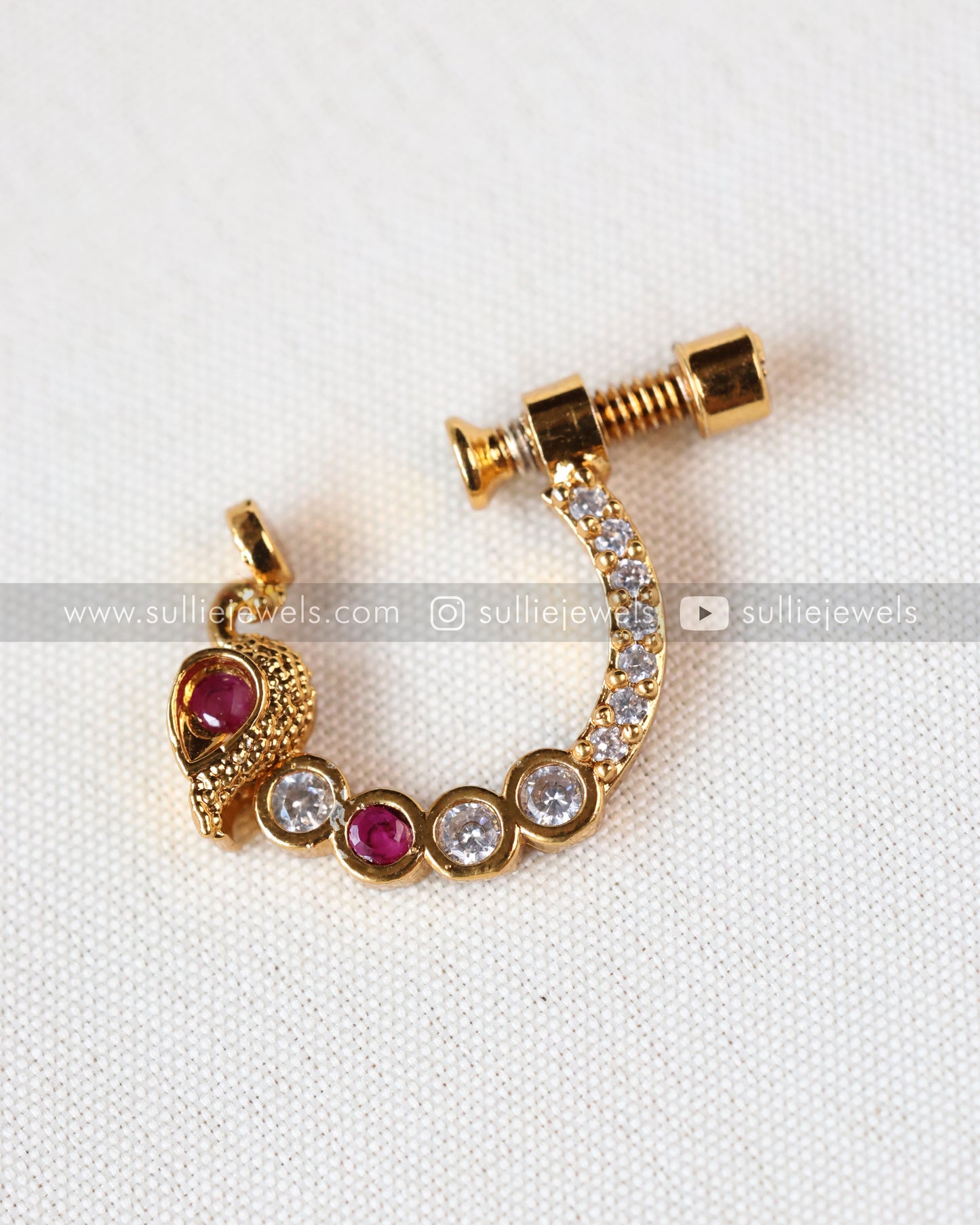 Nose Screw Pin - No Piercing Required - Peacock