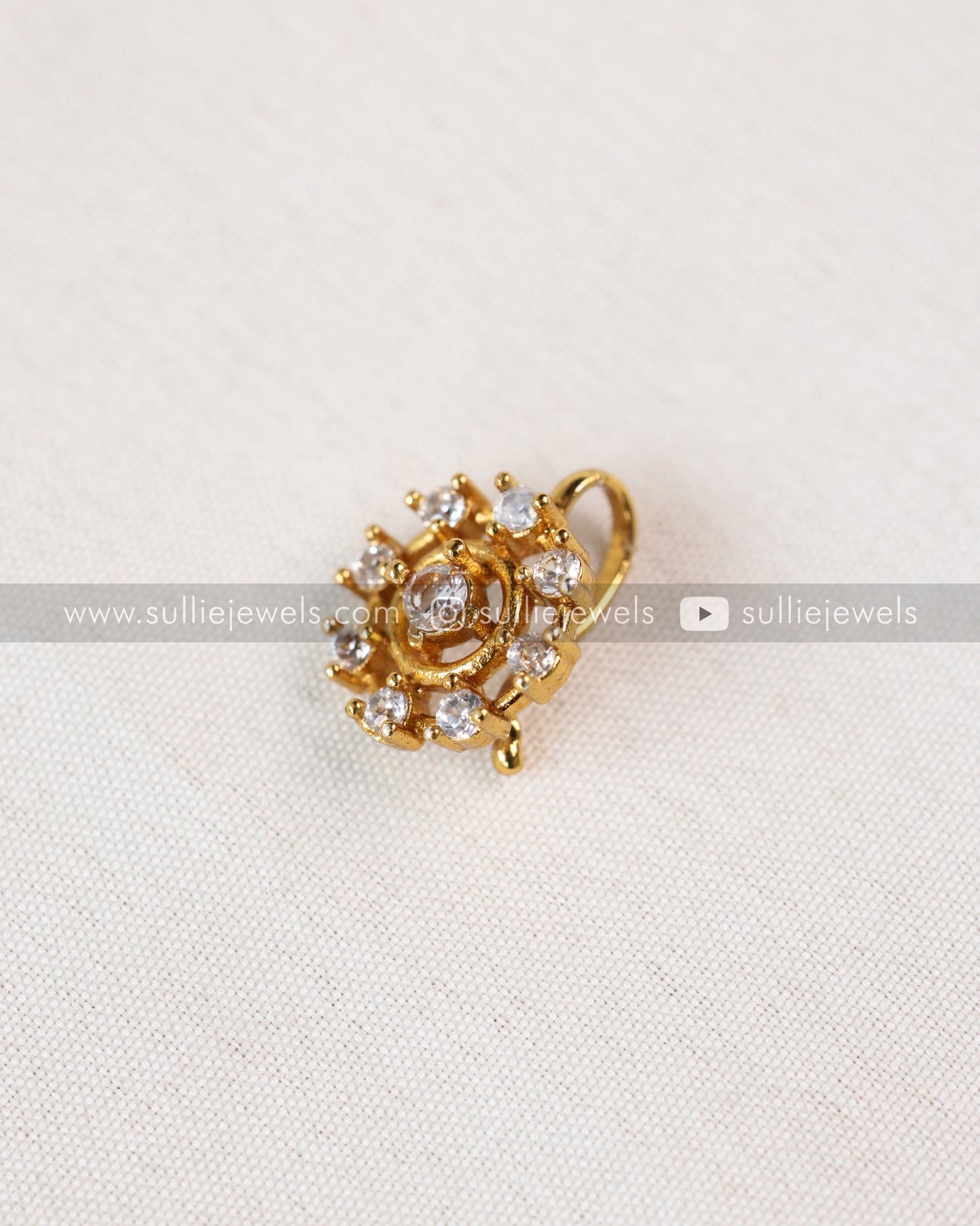 Nose Pin - No Piercing Required - Floral Design