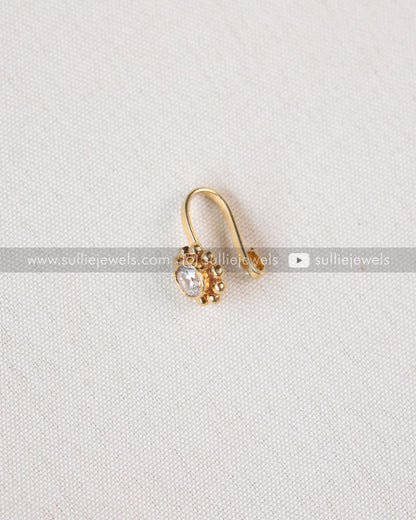 Nose Pin - No Piercing Required - Diamond Flower