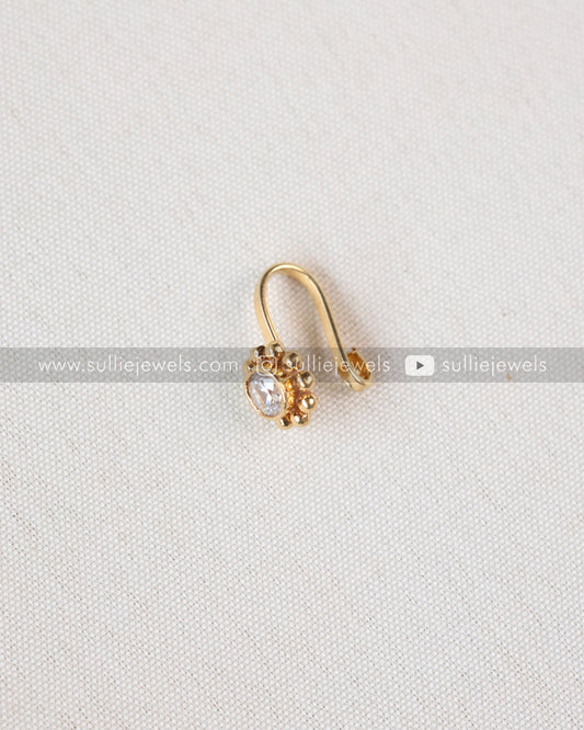 Nose Pin - No Piercing Required - Diamond Flower