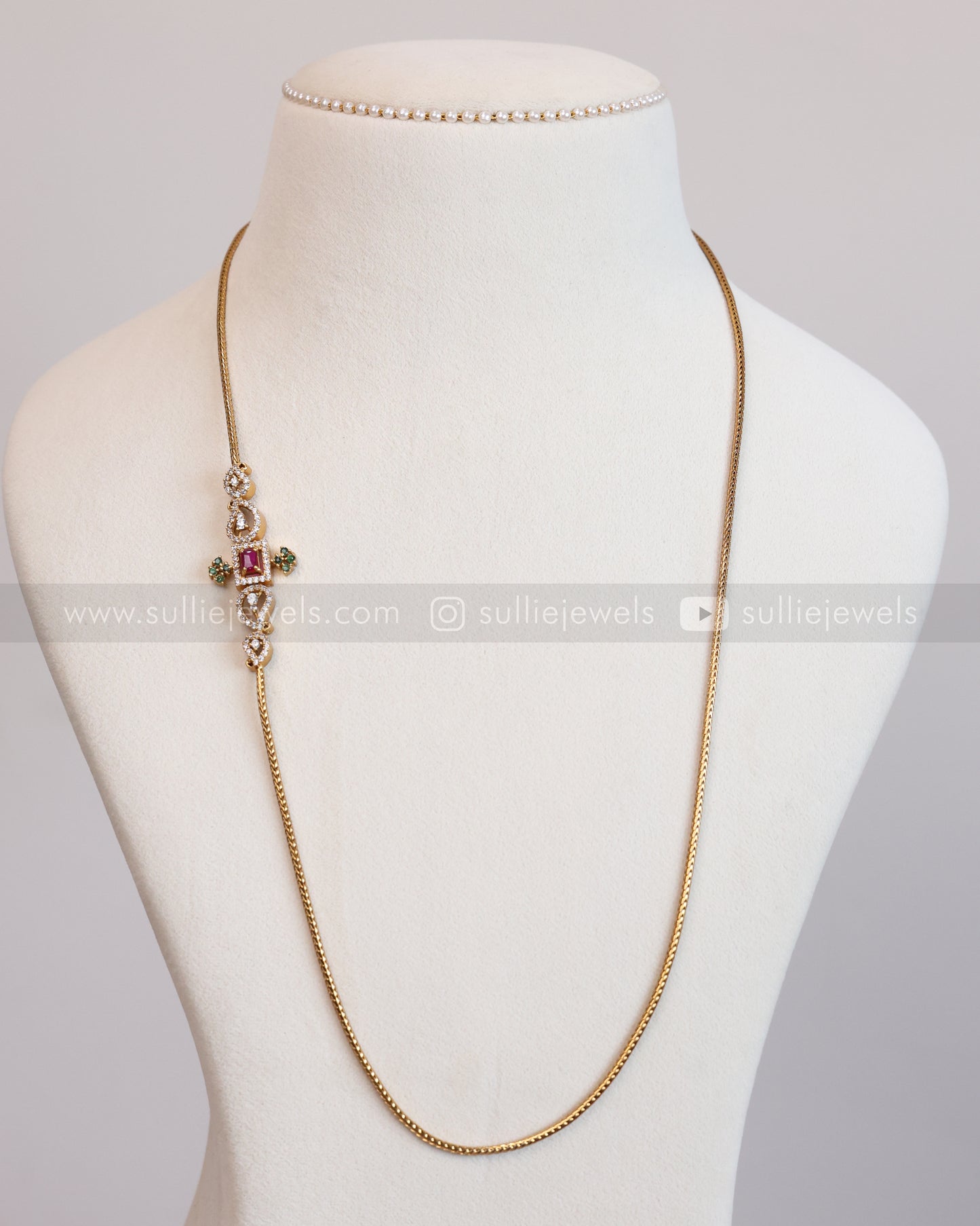 6035 - AD Stone Mogappu Chain