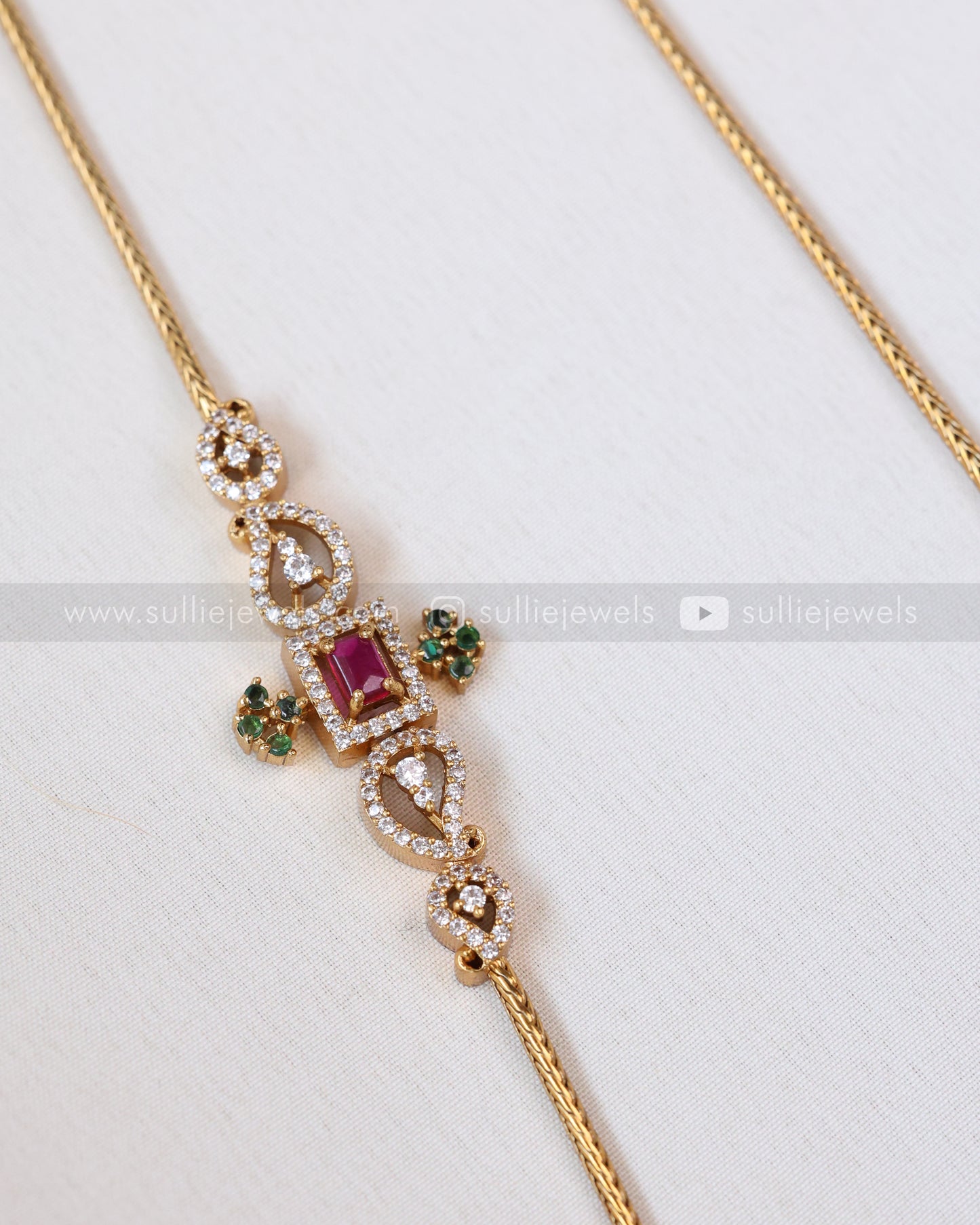 6035 - AD Stone Mogappu Chain