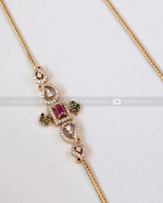 6035 - AD Stone Mogappu Chain