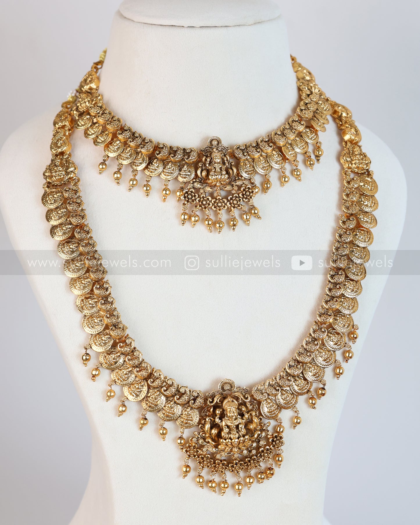 Sullie Basic - Lakshmi Peacock Coin Bridal Combo ( 3 piece )