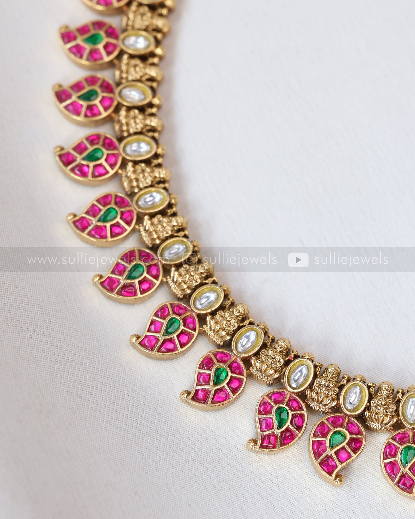 3635 - Jadau Kemp Mango Necklace Chain with Stud