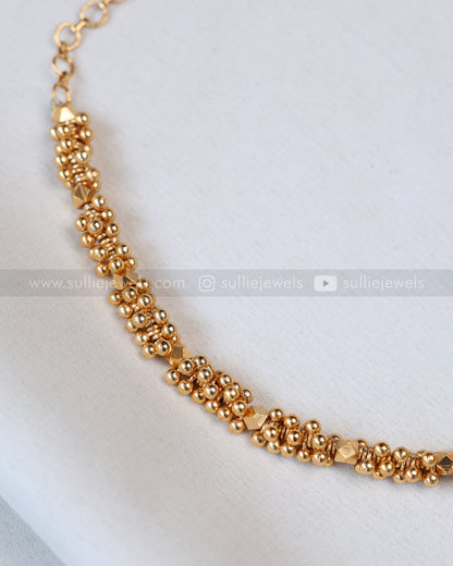 3856 - Sullie Basic - Minimal Golden Ghungroo Necklace with Earring