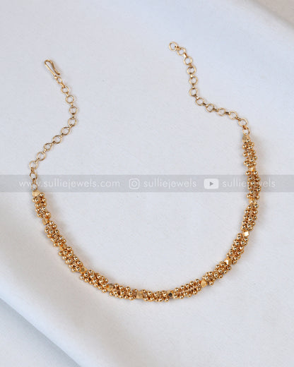 3856 - Sullie Basic - Minimal Golden Ghungroo Necklace with Earring