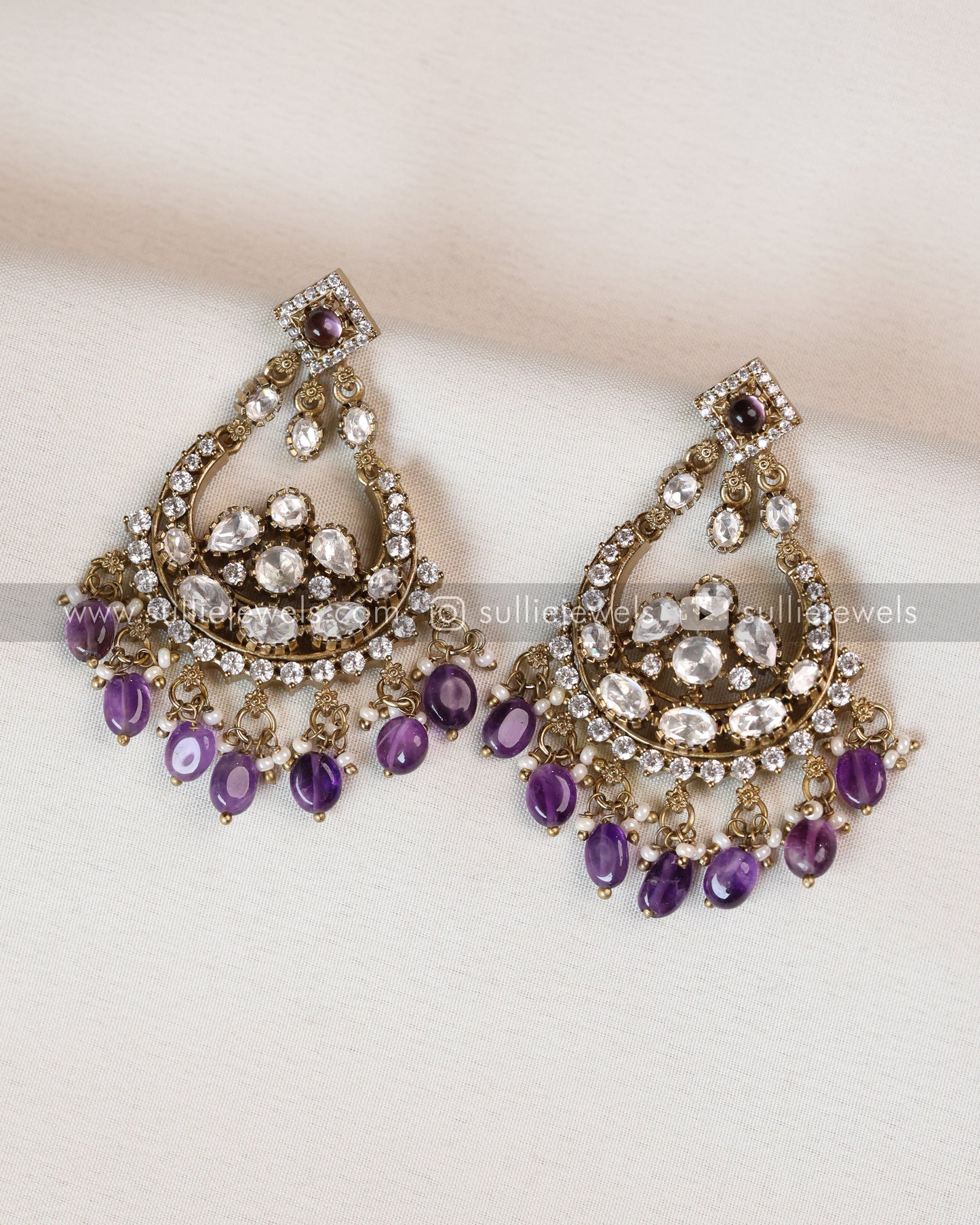Violet Premium Polki Earring