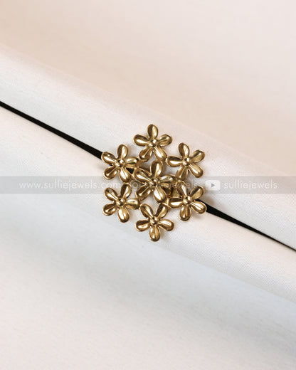 R19 - Golden Daisy Flower Adjustable Ring