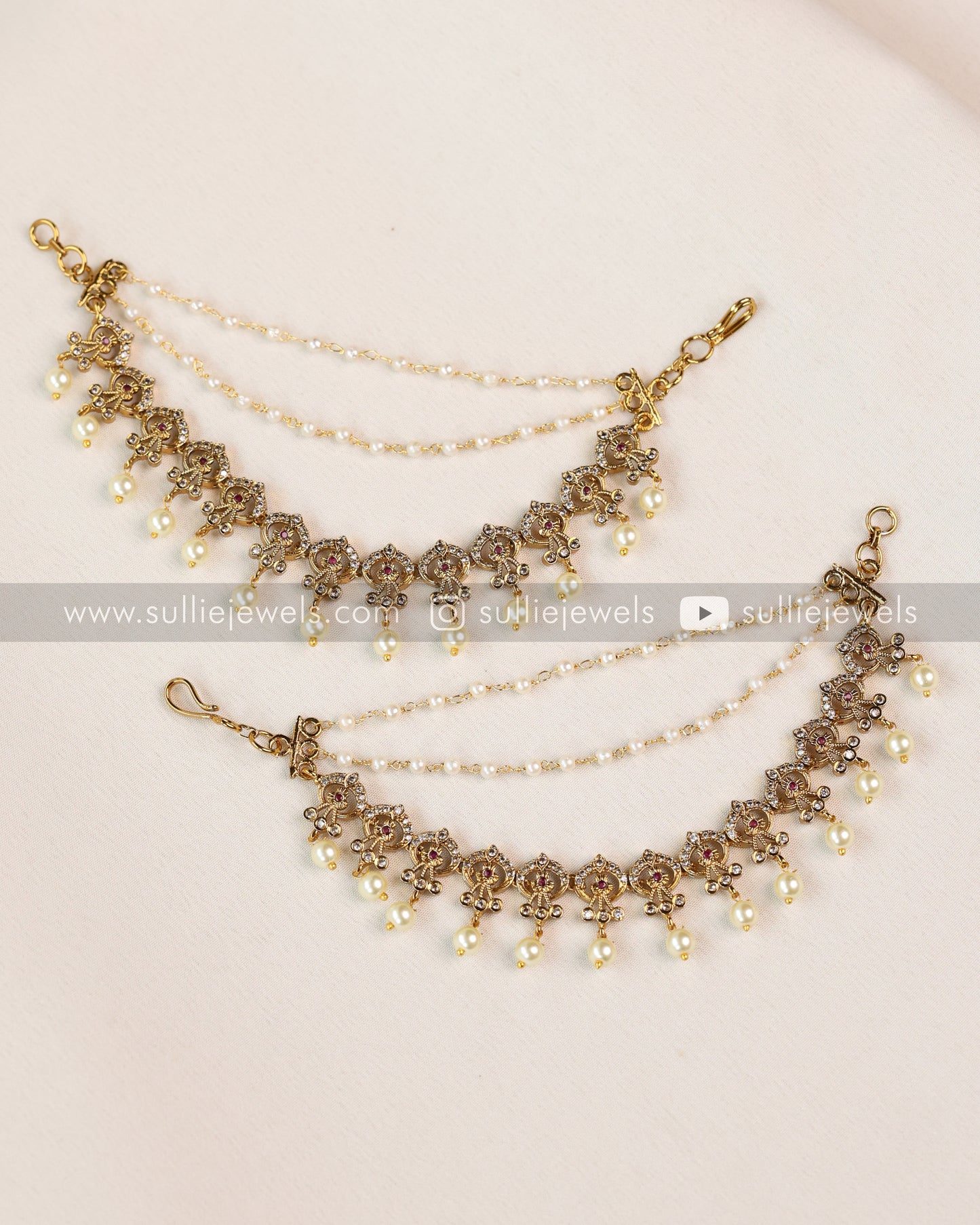 Peacock AD Jhumka with Stone Earchain / Maatti