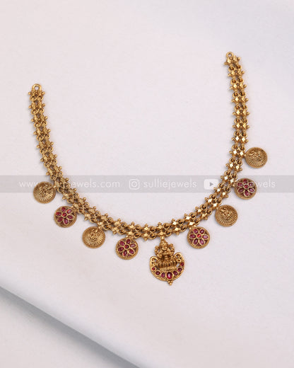 3653 - Sullie Basic Lakshmi Ruby Gold Necklace with Stud