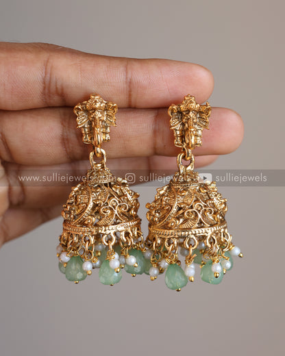 Sullie Basic - Lakshmi Bridal Mint Beads Combo with Tikka ( 4 piece )