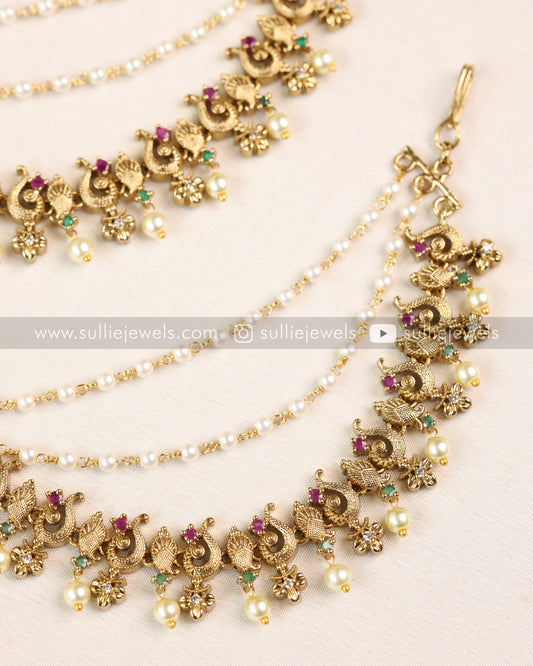 Matt Gold 3 Layer Pearl Matti / Earchain