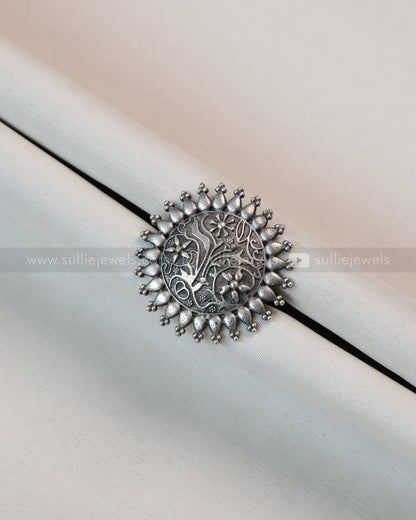 Oxidised Designer Chakra Adjustable Ring