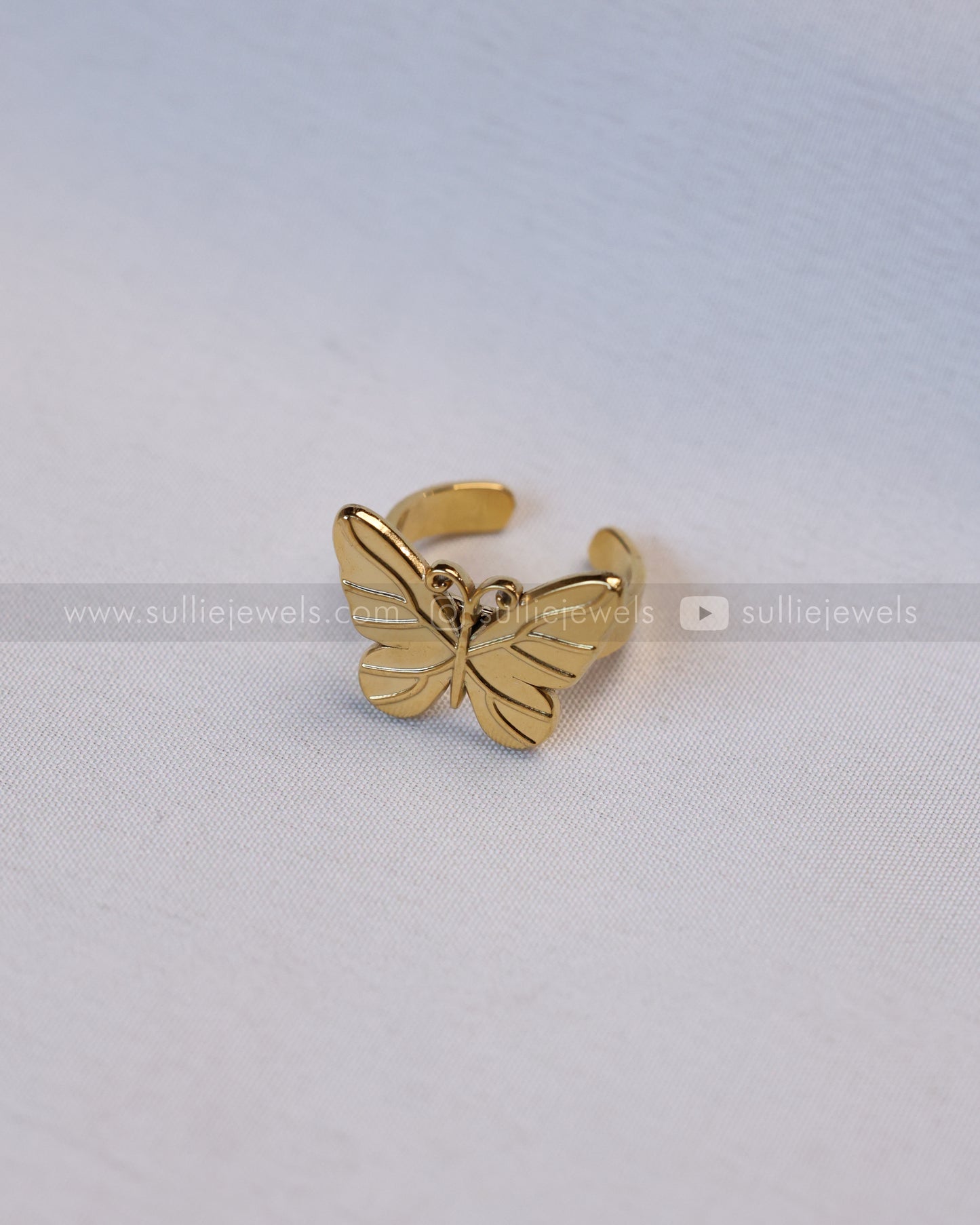 Gold Butterfly Adjustable Ring
