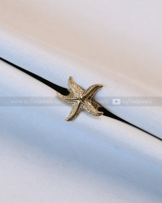 R16 -  Adjustable Gold Starfish Ring