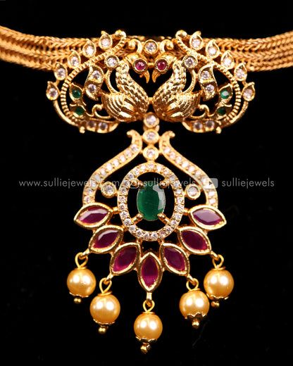 Peacock Pendant Choker Set