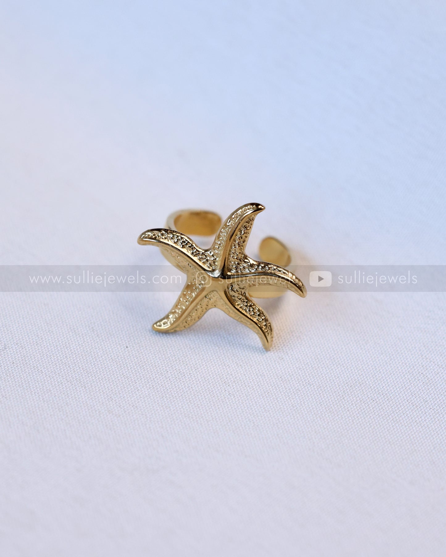 R16 -  Adjustable Gold Starfish Ring
