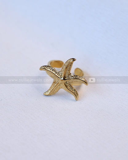 R16 -  Adjustable Gold Starfish Ring